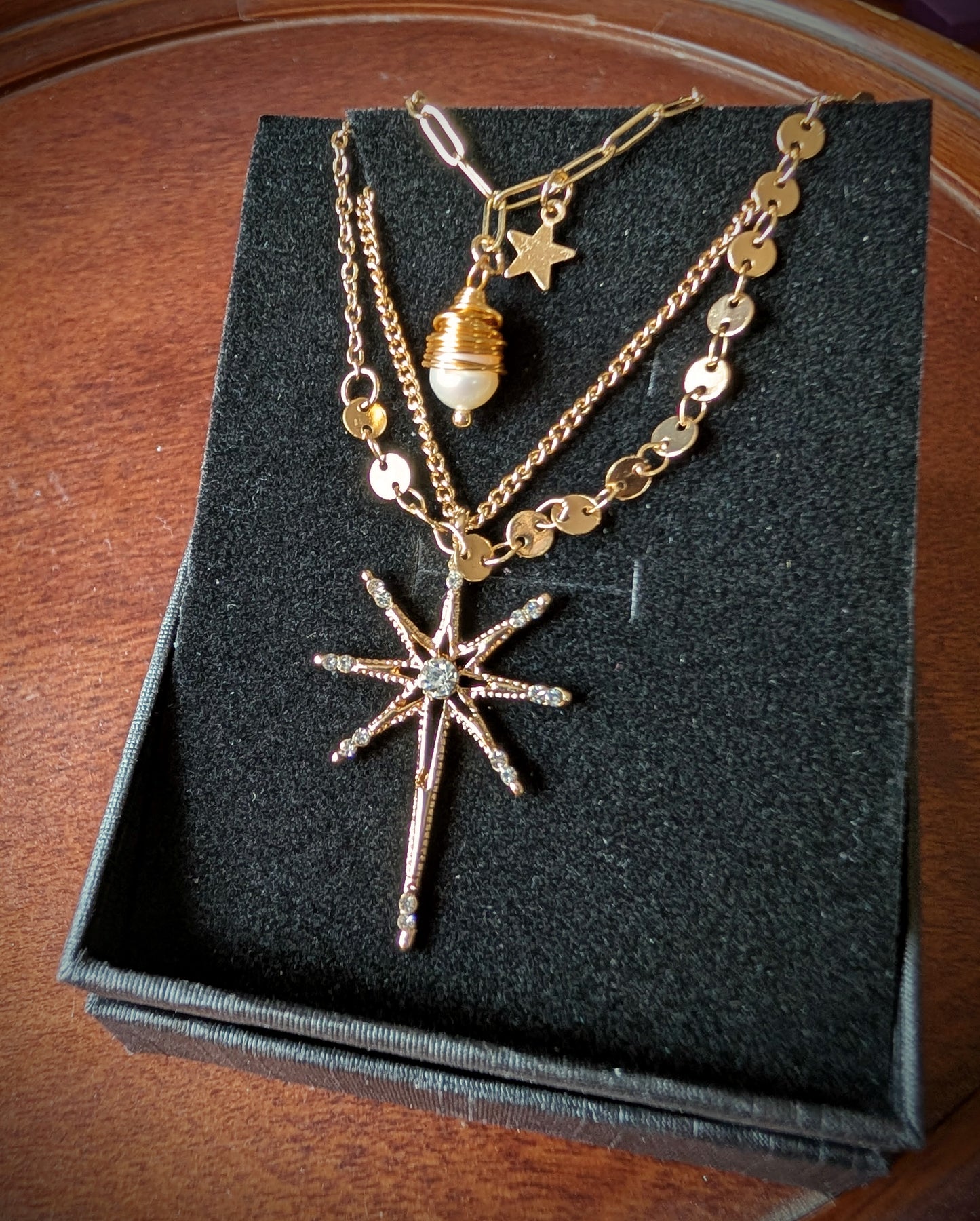 Starlight Path | Dainty Layered Celestial Necklace