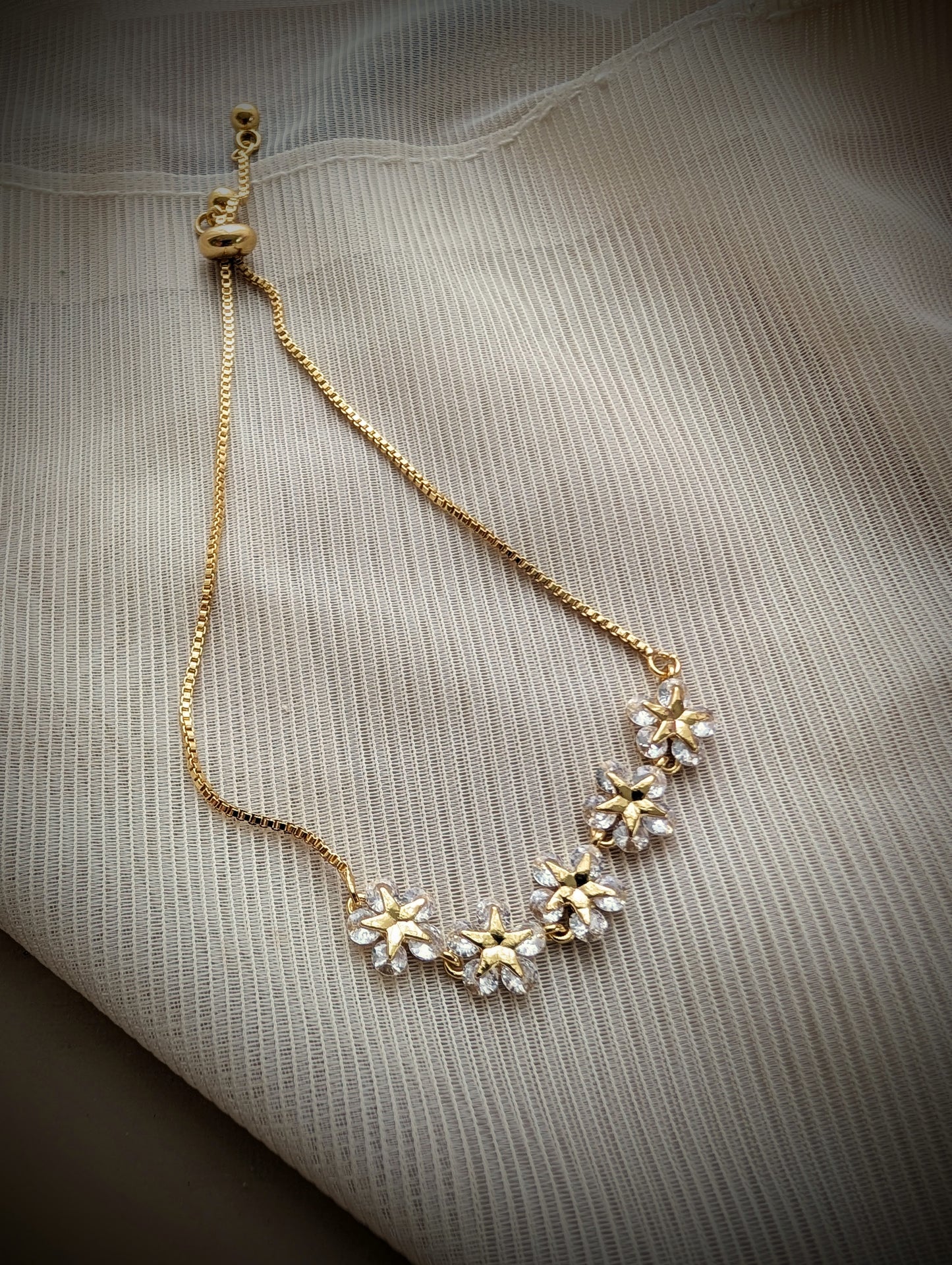 Petallight – Gold Floral Adjustable Bracelet | Solstice Bloom Collection