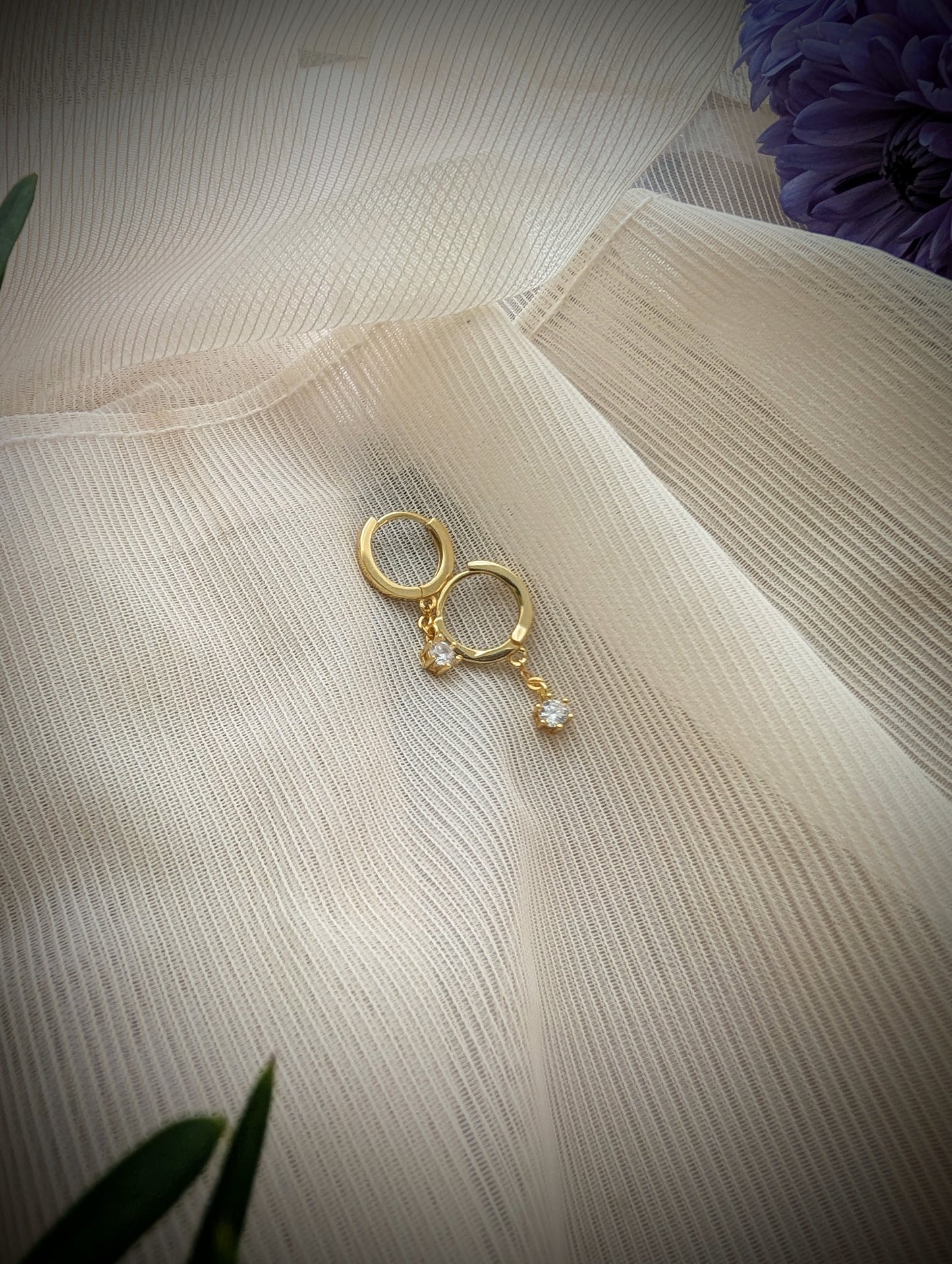 Lightkeeper – Dainty Gold Drop Earrings | Solstice Bloom Collection