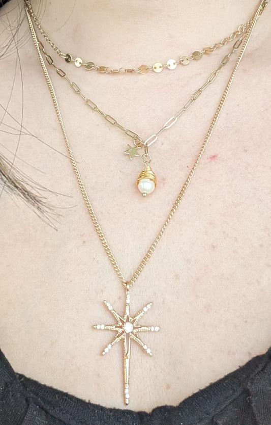 Starlight Path | Dainty Layered Celestial Necklace