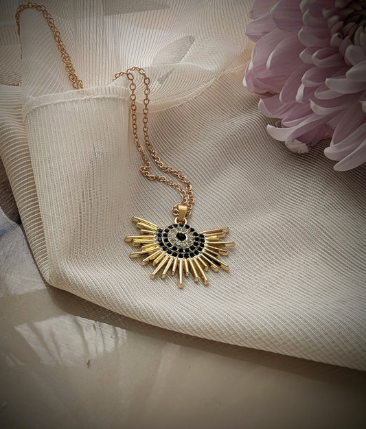 Solar Shield Eye Necklace | Gold