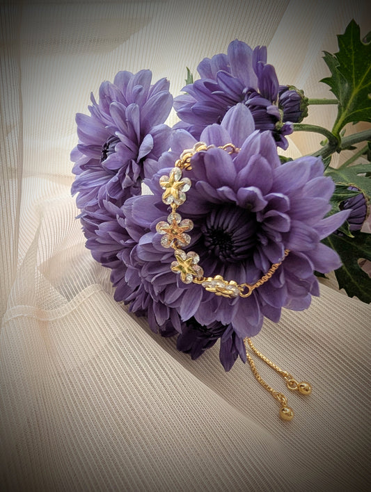 Petallight – Gold Floral Adjustable Bracelet | Solstice Bloom Collection