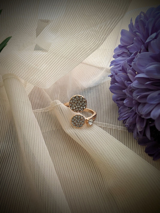 Solar Bloom – Triple Crystal Statement Ring | Solstice Bloom Collection