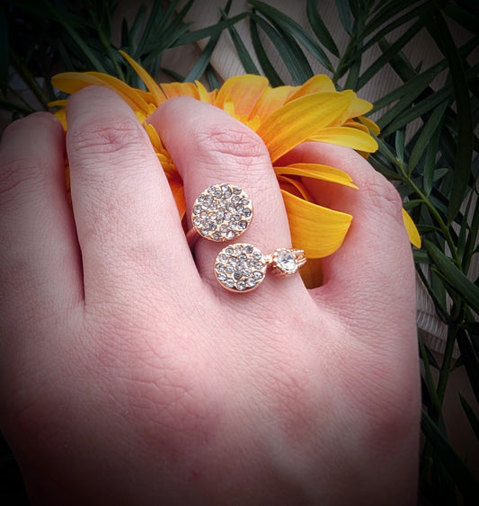 Solar Bloom – Triple Crystal Statement Ring | Solstice Bloom Collection
