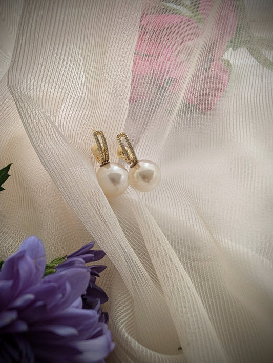 Moonlit Grace Pearl Drop Earrings
