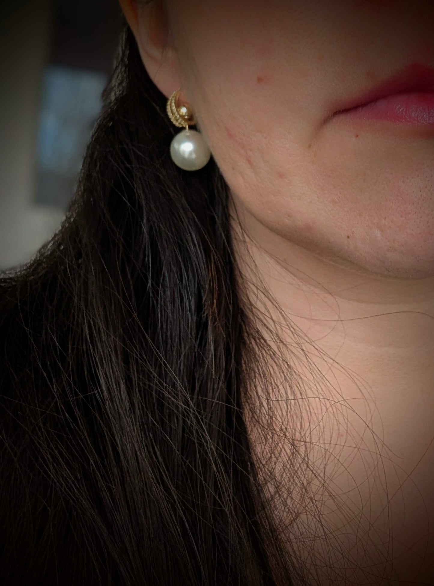 Moonlit Grace Pearl Drop Earrings