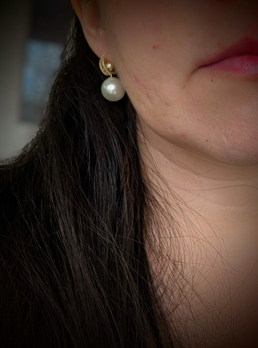 Moonlit Grace Pearl Drop Earrings